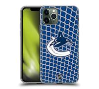 Head Case Designs Officially Licensed NHL Net Pattern Vancouver Canucks Gel Case [Military Grade Protection] Compatible with Apple iPhone 11 Pro and Compatible with MagSafe