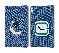 Head Case Designs Officially Licensed NHL Net Pattern Vancouver Canucks Leather Wallet Case Compatible With Apple iPad Air 13 2024/2025