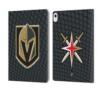 Head Case Designs Officially Licensed NHL Net Pattern Vegas Golden Knights Leather Wallet Case Compatible With Apple iPad Air 13 2024/2025