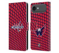 Head Case Designs Officially Licensed NHL Net Pattern Washington Capitals Leather Wallet Case Compatible With Apple iPhone 17 Air