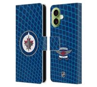 Head Case Designs Officially Licensed NHL Net Pattern Winnipeg Jets Leather Wallet Case Compatible With Apple iPhone 17