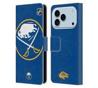 Head Case Designs Officially Licensed NHL Oversized Buffalo Sabres Leather Wallet Case Compatible With Apple iPhone 17 Pro