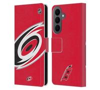 Head Case Designs Officially Licensed NHL Oversized Carolina Hurricanes Leather Wallet Case Compatible With Samsung Galaxy S26 Plus