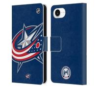 Head Case Designs Officially Licensed NHL Oversized Columbus Blue Jackets Leather Wallet Case Compatible With Apple iPhone 16e