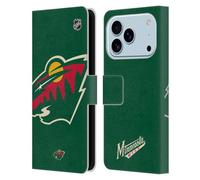 Head Case Designs Officially Licensed NHL Oversized Minnesota Wild Leather Wallet Case Compatible With Apple iPhone 17 Pro