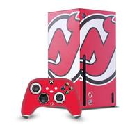 Head Case Designs Officially Licensed NHL Oversized New Jersey Devils Game Console Wrap and Game Controller Skin Bundle Compatible With Xbox Series X