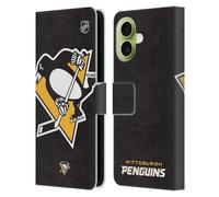 Head Case Designs Officially Licensed NHL Oversized Pittsburgh Penguins Leather Wallet Case Compatible With Apple iPhone 17