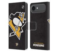 Head Case Designs Officially Licensed NHL Oversized Pittsburgh Penguins Leather Wallet Case Compatible With Apple iPhone 17 Air