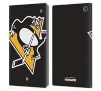 Head Case Designs Officially Licensed NHL Oversized Pittsburgh Penguins Leather Wallet Case Compatible With Amazon Fire Max 11 2023