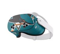 Head Case Designs Officially Licensed NHL Oversized San Jose Sharks Vinyl Sticker Skin Decal Cover Compatible With Meta Quest 3S
