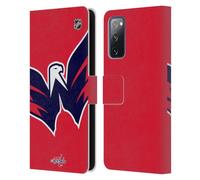 Head Case Designs Officially Licensed NHL Oversized Washington Capitals Leather Wallet Case Compatible With Samsung Galaxy S20 FE / 5G