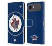 Head Case Designs Officially Licensed NHL Oversized Winnipeg Jets Leather Wallet Case Compatible With Apple iPhone 17 Air