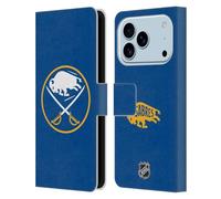 Head Case Designs Officially Licensed NHL Plain Buffalo Sabres Leather Wallet Case Compatible With Apple iPhone 17 Pro