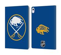 Head Case Designs Officially Licensed NHL Plain Buffalo Sabres Leather Wallet Case Compatible With Apple iPad Air 13 2024/2025