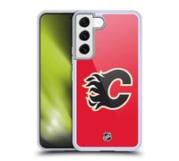 Head Case Designs Officially Licensed NHL Plain Calgary Flames Gel Case [Military Grade Protection] Compatible with Samsung Galaxy S22 5G and Compatible with MagSafe
