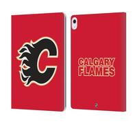 Head Case Designs Officially Licensed NHL Plain Calgary Flames Leather Wallet Case Compatible With Apple iPad Air 13 2024/2025