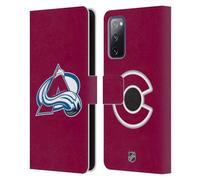 Head Case Designs Officially Licensed NHL Plain Colorado Avalanche Leather Wallet Case Compatible With Samsung Galaxy S20 FE / 5G
