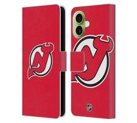 Head Case Designs Officially Licensed NHL Plain New Jersey Devils Leather Wallet Case Compatible With Apple iPhone 17
