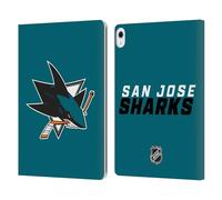 Head Case Designs Officially Licensed NHL Plain San Jose Sharks Leather Wallet Case Compatible With Apple iPad Air 13 2024/2025