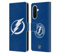 Head Case Designs Officially Licensed NHL Plain Tampa Bay Lightning Leather Wallet Case Compatible With Samsung Galaxy A26 5G