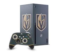 Head Case Designs Officially Licensed NHL Plain Vegas Golden Knights Game Console Wrap and Game Controller Skin Bundle Compatible With Xbox Series X