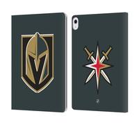 Head Case Designs Officially Licensed NHL Plain Vegas Golden Knights Leather Wallet Case Compatible With Apple iPad Air 13 2024/2025