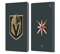 Head Case Designs Officially Licensed NHL Plain Vegas Golden Knights Leather Wallet Case Compatible With Amazon Fire Max 11 2023