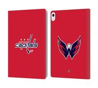 Head Case Designs Officially Licensed NHL Plain Washington Capitals Leather Wallet Case Compatible With Apple iPad Air 13 2024/2025