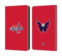 Head Case Designs Officially Licensed NHL Plain Washington Capitals Leather Wallet Case Compatible With Amazon Kindle 11th Gen (2024)