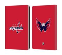 Head Case Designs Officially Licensed NHL Plain Washington Capitals Leather Wallet Case Compatible With Amazon Kindle Paperwhite 6