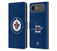 Head Case Designs Officially Licensed NHL Plain Winnipeg Jets Leather Wallet Case Compatible With Apple iPhone 17 Air