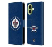 Head Case Designs Officially Licensed NHL Plain Winnipeg Jets Leather Wallet Case Compatible With Apple iPhone 17