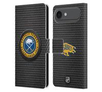 Head Case Designs Officially Licensed NHL Puck Texture Buffalo Sabres Leather Wallet Case Compatible With Apple iPhone 17 Air