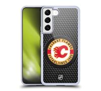 Head Case Designs Officially Licensed NHL Puck Texture Calgary Flames Gel Case [Military Grade Protection] Compatible with Samsung Galaxy S22 5G and Compatible with MagSafe