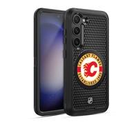 Head Case Designs Officially Licensed NHL Puck Texture Calgary Flames Ultra-Armoured Shockproof Case [Military Grade Protection] Compatible With Samsung Galaxy S23 5G