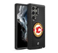 Head Case Designs Officially Licensed NHL Puck Texture Calgary Flames Ultra-Armoured Shockproof Case [Military Grade Protection] Compatible With Samsung Galaxy S22 Ultra 5G