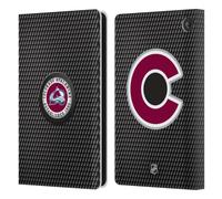 Head Case Designs Officially Licensed NHL Puck Texture Colorado Avalanche Leather Wallet Case Compatible With Amazon Fire 7 2022