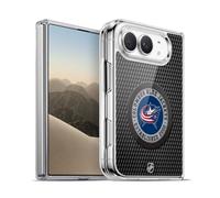 Head Case Designs Officially Licensed NHL Puck Texture Columbus Blue Jackets Gel Case [Military Grade Protection] Compatible with Apple iPhone Duo and Compatible with MagSafe