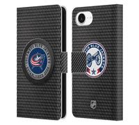 Head Case Designs Officially Licensed NHL Puck Texture Columbus Blue Jackets Leather Wallet Case Compatible With Apple iPhone 16e
