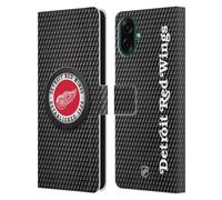 Head Case Designs Officially Licensed NHL Puck Texture Detroit Red Wings Leather Wallet Case Compatible With Samsung Galaxy A07