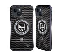 Head Case Designs Officially Licensed NHL Puck Texture Los Angeles Kings Hybrid Case Compatible With Apple iPhone 15