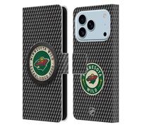 Head Case Designs Officially Licensed NHL Puck Texture Minnesota Wild Leather Wallet Case Compatible With Apple iPhone 17 Pro