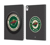 Head Case Designs Officially Licensed NHL Puck Texture Minnesota Wild Leather Wallet Case Compatible With Apple iPad Air 13 2024/2025