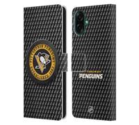 Head Case Designs Officially Licensed NHL Puck Texture Pittsburgh Penguins Leather Wallet Case Compatible With Samsung Galaxy A07