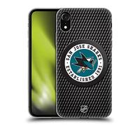 Head Case Designs Officially Licensed NHL Puck Texture San Jose Sharks Gel Case [Military Grade Protection] Compatible With Apple iPhone XR