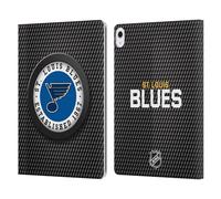 Head Case Designs Officially Licensed NHL Puck Texture St Louis Blues Leather Wallet Case Compatible With Apple iPad Air 13 2024/2025