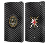 Head Case Designs Officially Licensed NHL Puck Texture Vegas Golden Knights Leather Wallet Case Compatible With Amazon Fire Max 11 2023