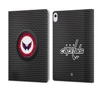 Head Case Designs Officially Licensed NHL Puck Texture Washington Capitals Leather Wallet Case Compatible With Apple iPad Air 13 2024/2025