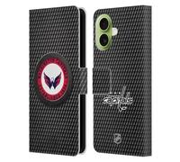 Head Case Designs Officially Licensed NHL Puck Texture Washington Capitals Leather Wallet Case Compatible With Apple iPhone 17