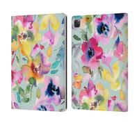 Head Case Designs Officially Licensed Ninola Artistic Summer Pastel Beautiful Floral Leather Wallet Case Compatible With Apple iPad Pro 12.9 2020/2021/2022